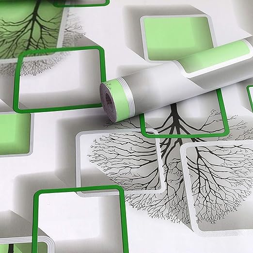 Infidecor Kitchen Sticker Sheets for Shelves Oil Proof Waterproof self Adhesive Wallpaper Cupboard mats Liner roll for Kitchen Platform, Wardrobe Marble Sheets for Wall (45*500 cm) (Dreagon Green )