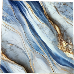 White -Blue and Golden UV Coated Real Marble Tile Designed wall Stickers, Self Adhesive And Washable Wall Stickers For Wall Decoration (60 CM x 60 CM) ( Set Of 05 )(MS-46)