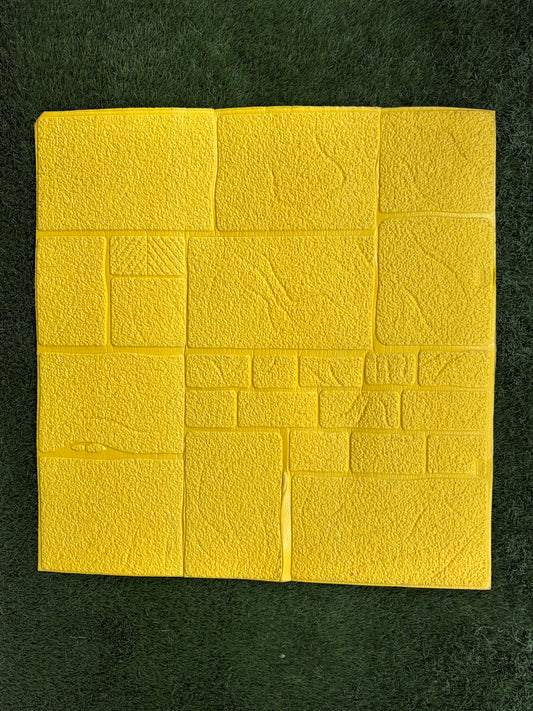 3D Floral Wallpaper PE Foam Self Adhesive Design Wall Stickers DIY Wallpaper for Home Hotel Living Room Bedroom Cafe Decor (70 CM x 77 CM) (Light Yellow)(Set Of 5)(FS-23)