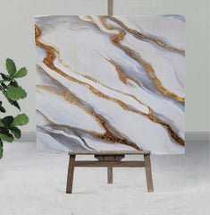 white UV Coated Real Marble Tile Designed wall Stickers, Self Adhesive And Washable Wall Stickers For Wall Decoration (60 CM x 60 CM) ( Set Of 05 )(MS-21)