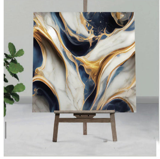 UV Coated Real Marble Tile Designed wall Stickers, Self Adhesive And Washable Wall Stickers For Wall Decoration (60 CM x 60 CM) ( Set Of 05 )(MS-27)