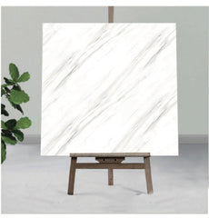 White UV Coated Real Marble Tile Designed wall Stickers, Self Adhesive And Washable Wall Stickers For Wall Decoration (60 CM x 60 CM) ( Set Of 05 )(MS-32)