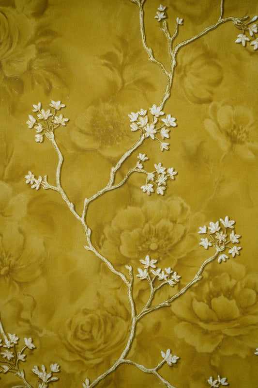 Dark Brown Damask Design with White Flower Design Wallpaper Not Self Adhesive 53 Cm X 1000 Cm for PVC Vinyl Coated for Wall Bedroom Living Room Latest Stylish for Home Decoration (Dark Brown & White, 57 Sqft Roll) (NW-10)