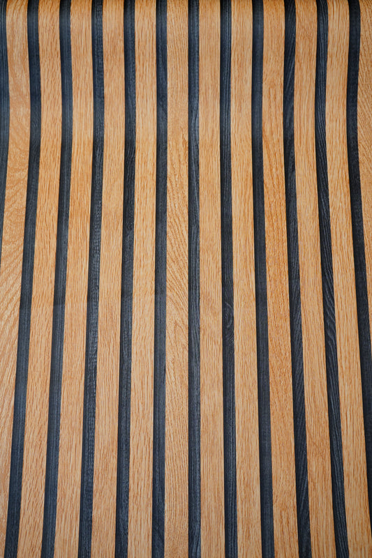 3D Dark Brown Panel with Black Stripes Design Not Self Adhesive 53 Cm X 1000 Cm for PVC Vinyl Coated for Wall Bedroom Living Room Latest Stylish for Home Decoration (Dark Brown , 57 Sqft Roll) (NW-34)