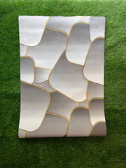 Grey & Gold Pattern Design Not Self Adhesive 53 Cm X 1000 Cm for PVC Vinyl Coated for Wall Bedroom Living Room Latest Stylish for Home Decoration ( 57 Sqft Roll) (AW-29)