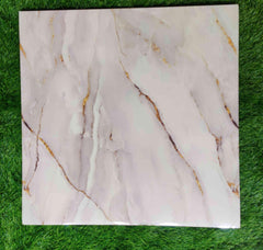 White UV Coated Real Marble Tile Designed wall Stickers, Self Adhesive And Washable Wall Stickers For Wall Decoration (60 CM x 60 CM) ( Set Of 05 )(MS-51)