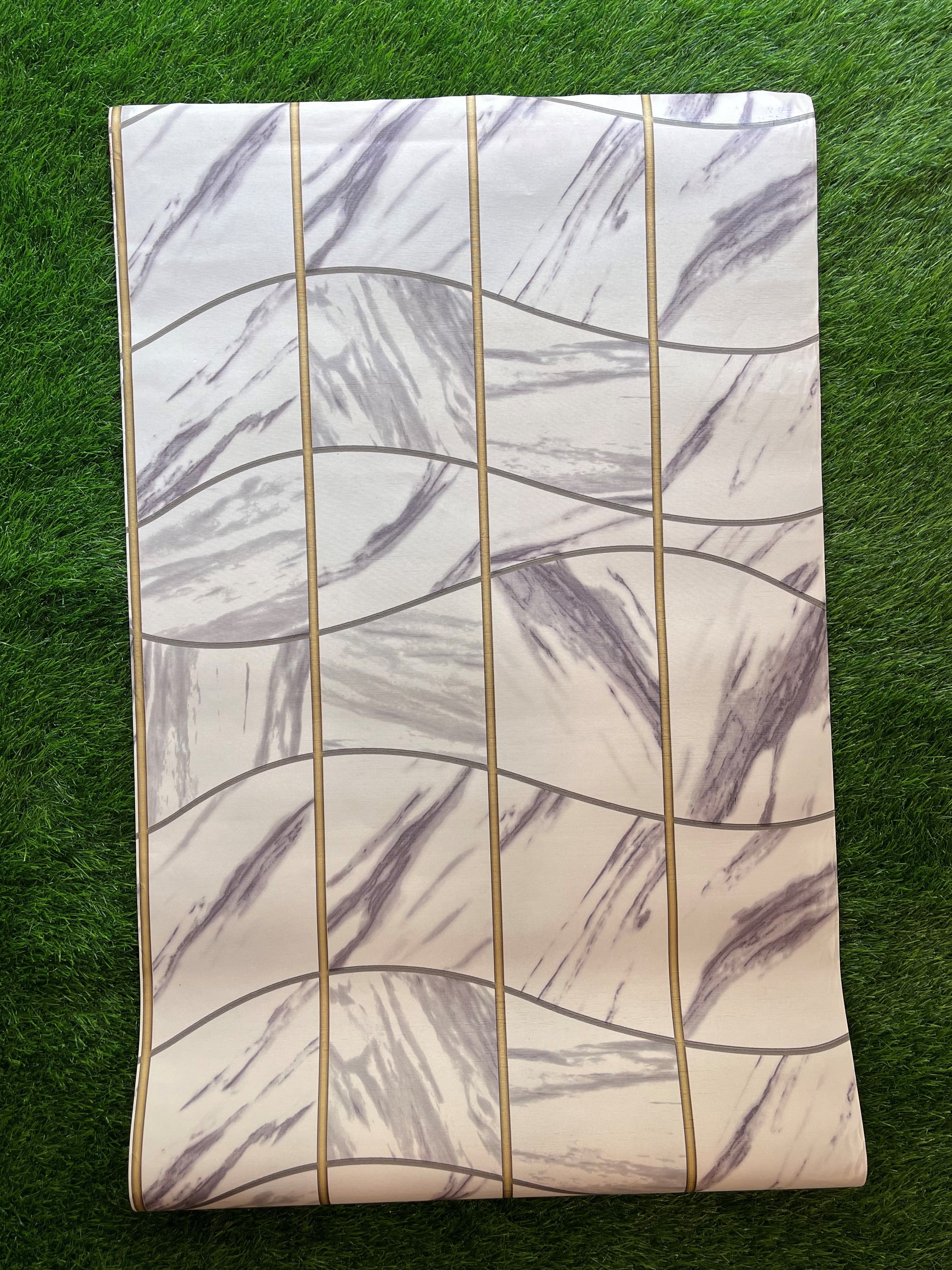 Marble finish design with golden stripes Not Self Adhesive 53 Cm X 1000 Cm for PVC Vinyl Coated for Wall Bedroom Living Room Latest Stylish for Home Decoration ( 57 Sqft Roll) (AW-01)