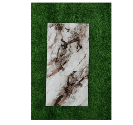 Black & Brown UV Coated Marble Sheet, Self Adhesive And Washable Wall Stickers For Wall Decoration ( Set Of 10 )(MS-03)