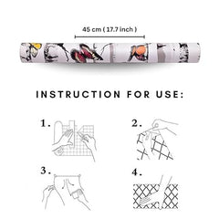 Infidecor Wall Stickers DIY Wallpaper (45 x 500 cm) 3D Stark Trees and Butterflies Decals Self Adhesive Waterproof Kids Room Wardrobe, Wall Decor Nature, White