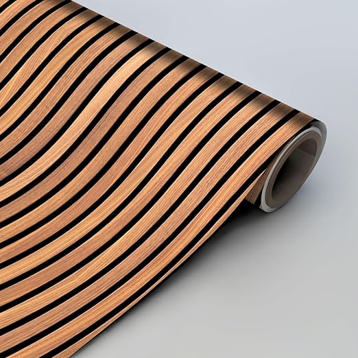 Infidecor Wooden Wallpaper for Walls | Vertical Wood Wall Stickers for Wall Decor | Self Adhersive Wall Paper for Home Kitchen Living Room and Bedroom | (45Cm X 500Cm) | Brown