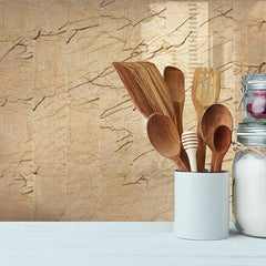 Light Brown (Brescia Aurora) UV Coated Marble Sheet, Self Adhesive And Washable Wall Stickers For Wall Decoration ( Set Of 10 )(MS-04)