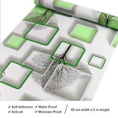 Infidecor Kitchen Sticker Sheets for Shelves Oil Proof Waterproof self Adhesive Wallpaper Cupboard mats Liner roll for Kitchen Platform, Wardrobe Marble Sheets for Wall (45*500 cm) (Dreagon Green )