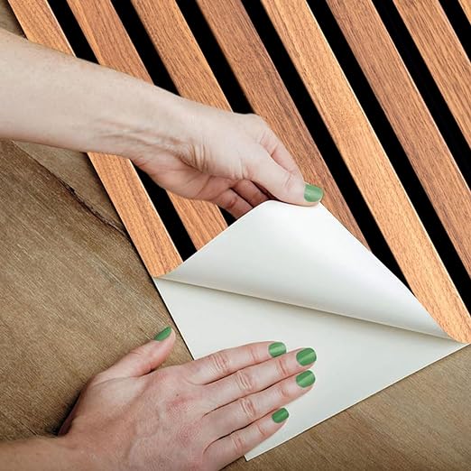 Infidecor Wooden Wallpaper for Walls | Vertical Wood Wall Stickers for Wall Decor | Self Adhersive Wall Paper for Home Kitchen Living Room and Bedroom | (45Cm X 500Cm) | Brown