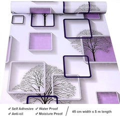 Infidecor Wallpaper Sticker  for Shelves Oil Proof Waterproof self Adhesive Wallpaper Cupboard mats Liner roll for Kitchen Platform, Wardrobe Marble Sheets for Wall (45*500 cm) (Purple)