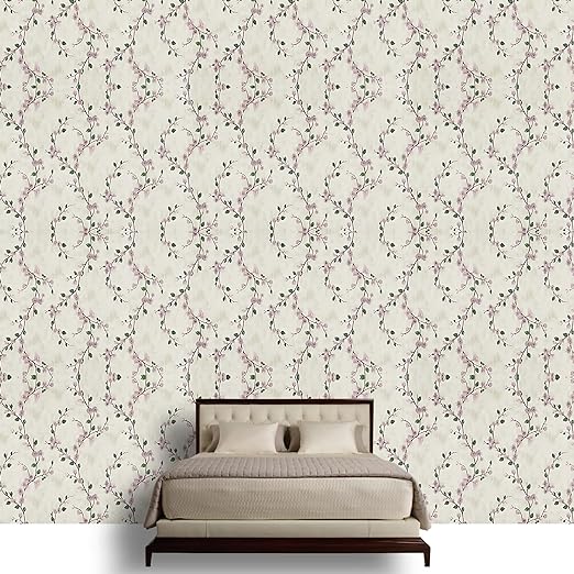 Infidecor Light Cream Blossom SELF Adhesive Wallpaper for Living Room Bedroom Office Hall Corridor Peel and Stick Vinyl Wallpaper - (45cm X 500cm)- 25 SQFT