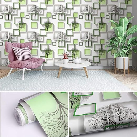 Infidecor Kitchen Sticker Sheets for Shelves Oil Proof Waterproof self Adhesive Wallpaper Cupboard mats Liner roll for Kitchen Platform, Wardrobe Marble Sheets for Wall (45*500 cm) (Dreagon Green )