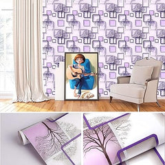 Infidecor Wallpaper Sticker  for Shelves Oil Proof Waterproof self Adhesive Wallpaper Cupboard mats Liner roll for Kitchen Platform, Wardrobe Marble Sheets for Wall (45*500 cm) (Purple)