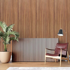 Infidecor Wooden Wallpaper for Walls | Vertical Wood Wall Stickers for Wall Decor | Self Adhersive Wall Paper for Home Kitchen Living Room and Bedroom | (45Cm X 500Cm) | Brown