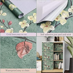Infidecor Peach Blossom SELF Adhesive Wallpaper for Living Room Bedroom Office Hall Corridor Peel and Stick Vinyl Wallpaper - (45cm X 500cm)- 25 SQFT