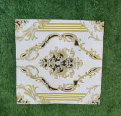 Infidecor 3D White Foam Sheet with Black & Golden Floral Design Wallpaper for Wall PE Foam Wall Stickers Self Adhesive DIY Wall Decor (70 CM x 70 CM)(Pack of 5)(FS-32)