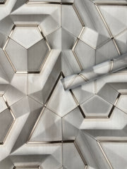 Infidecor 3d Wall Paper for Wall Decor - 3D Wall Sticker for Bedroom - Self Adhesive - Peel & Stick - Wallpaper for Walls (45cm x 500cm,Grey & Silver, 1, Wallpaper Roll)