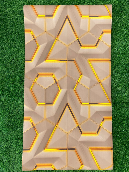 Infidecor 3d Wall Paper for Wall Decor - 3D Wall Sticker for Bedroom - Self Adhesive - Peel & Stick - Wallpaper for Walls (45cm x 500cm,Brown & Yellow, 1, Wallpaper Roll)