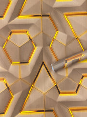 Infidecor 3d Wall Paper for Wall Decor - 3D Wall Sticker for Bedroom - Self Adhesive - Peel & Stick - Wallpaper for Walls (45cm x 500cm,Brown & Yellow, 1, Wallpaper Roll)