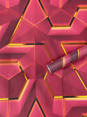 Infidecor 3d Wall Paper for Wall Decor - 3D Wall Sticker for Bedroom - Self Adhesive - Peel & Stick - Wallpaper for Walls (45cm x 500cm,Red & Yellow, 1, Wallpaper Roll)