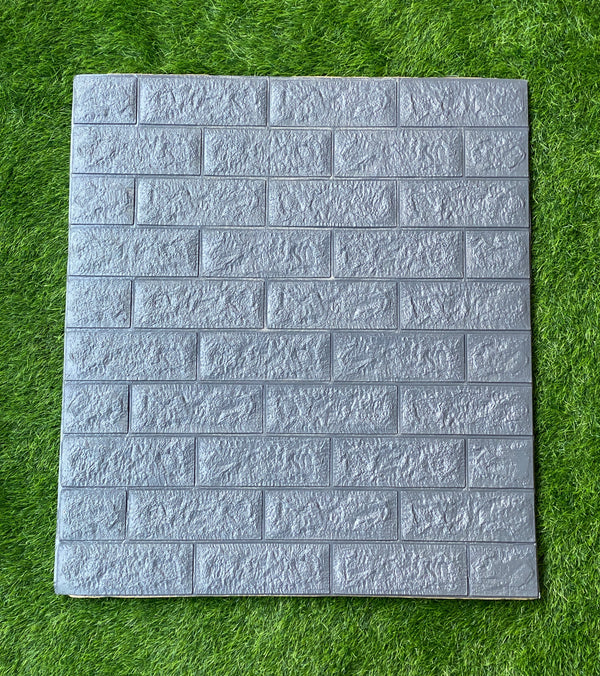 3D Brick Wallpaper PE Foam Self Adhesive Brick Design Wall Stickers DIY Wallpaper for Home Hotel Living Room Bedroom Cafe Decor (70 CM x 77 CM) (Dark Gray)(Set of 5)(FS-24)