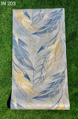 Blue and Golden Floral Design  Not Self Adhesive 53 Cm X 1000 Cm for PVC Vinyl Coated for Wall Bedroom Living Room Latest Stylish for Home Decoration ( 57 Sqft Roll) (IN-203)