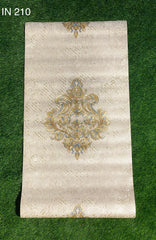 Golden And Blue Floral Pattern Not Self Adhesive 53 Cm X 1000 Cm for PVC Vinyl Coated for Wall Bedroom Living Room Latest Stylish for Home Decoration ( 57 Sqft Roll) (IN-210)