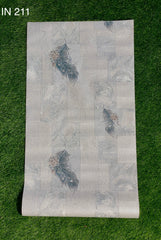 Cream And White Feather Pattern Not Self Adhesive 53 Cm X 1000 Cm for PVC Vinyl Coated for Wall Bedroom Living Room Latest Stylish for Home Decoration ( 57 Sqft Roll) (IN-211)
