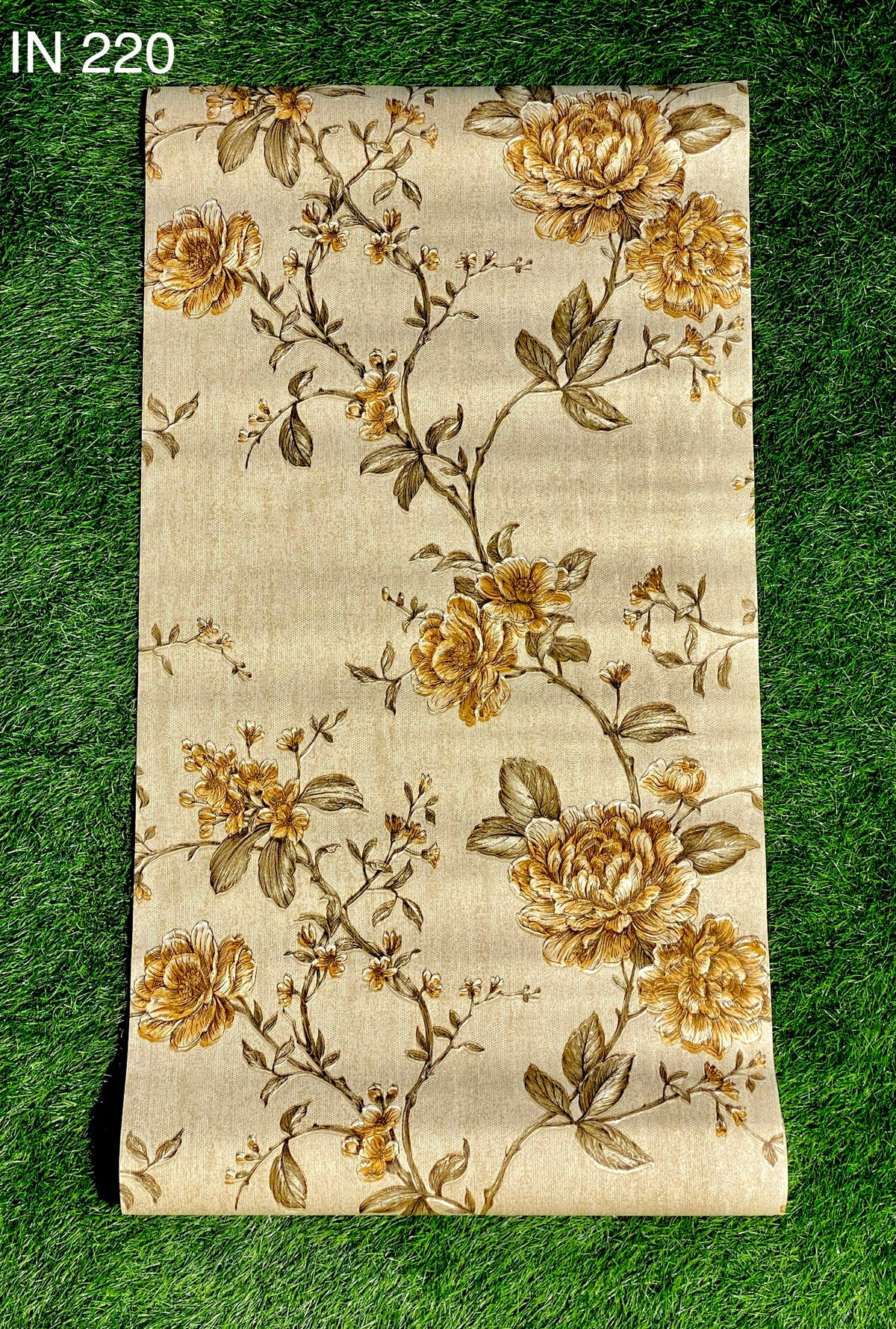 Off White Floral Design  Not Self Adhesive 53 Cm X 1000 Cm for PVC Vinyl Coated for Wall Bedroom Living Room Latest Stylish for Home Decoration ( 57 Sqft Roll) (IN-220)