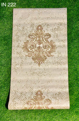 Off White Wallpaper with Pink &  Golden Floral Design  Not Self Adhesive 53 Cm X 1000 Cm for PVC Vinyl Coated for Wall Bedroom Living Room Latest Stylish for Home Decoration ( 57 Sqft Roll) (IN-222)