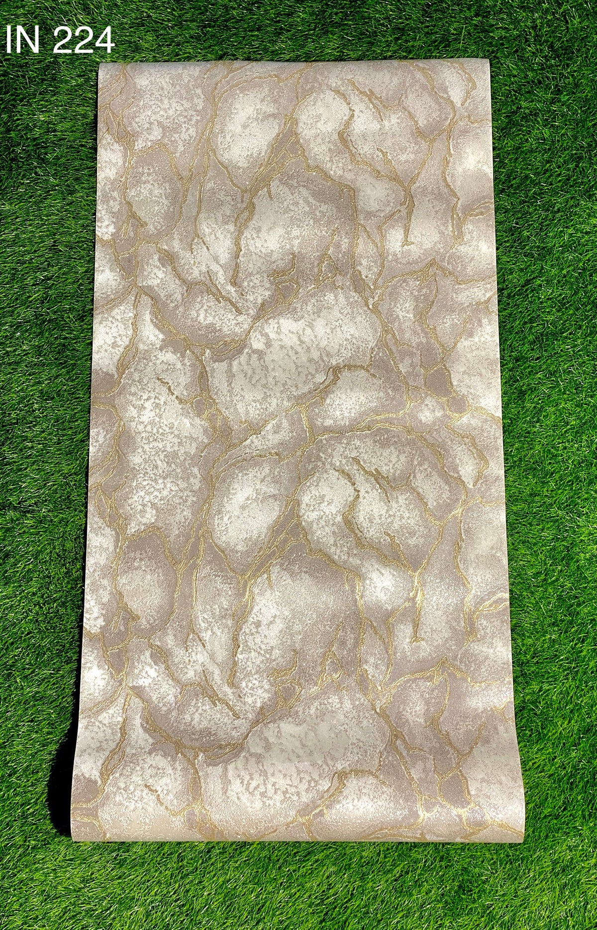 White-Golden Marble Design  Not Self Adhesive 53 Cm X 1000 Cm for PVC Vinyl Coated for Wall Bedroom Living Room Latest Stylish for Home Decoration ( 57 Sqft Roll) (IN-224)