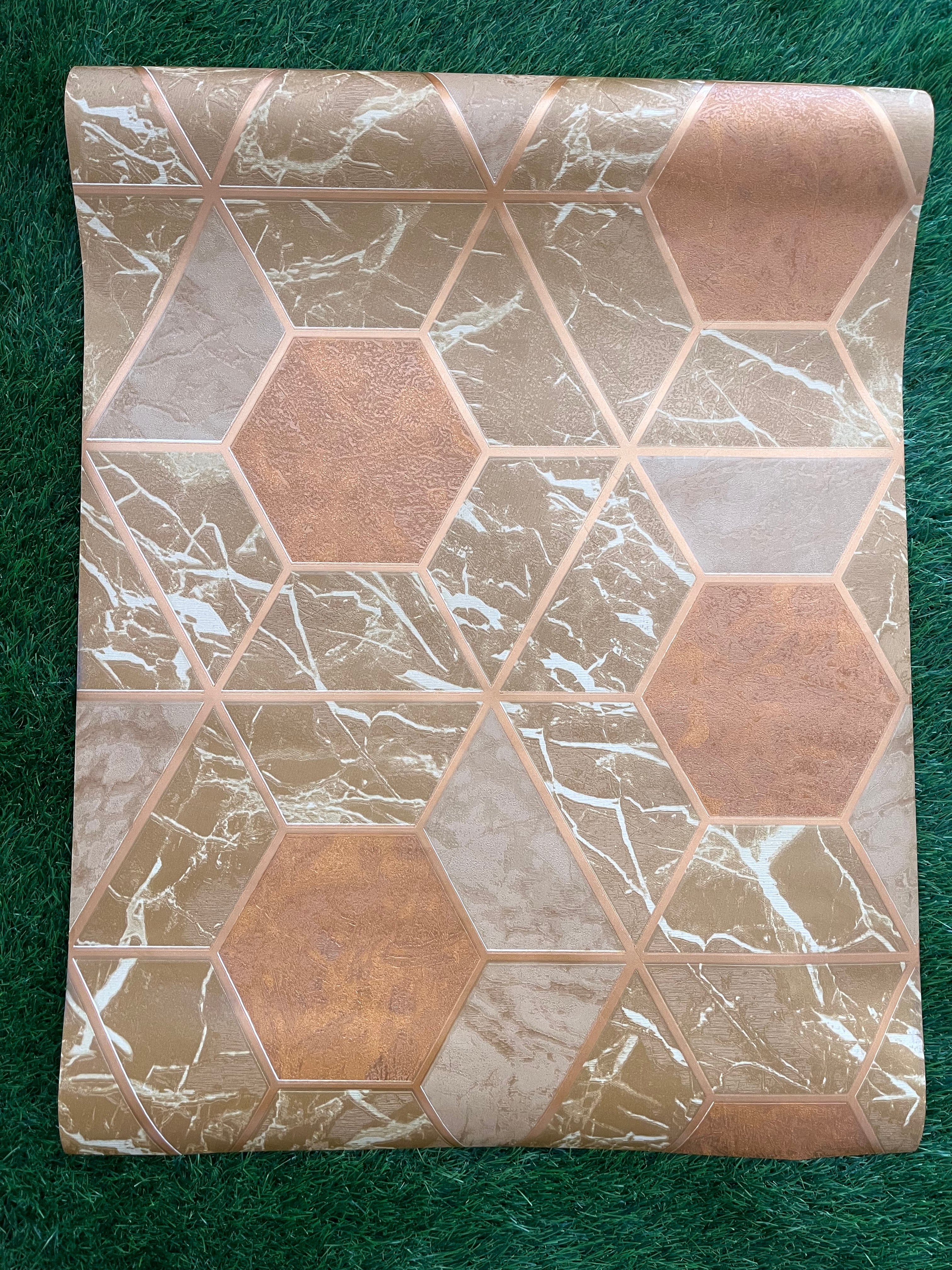 Golden Brown Marble Design   Not Self Adhesive 53 Cm X 1000 Cm for PVC Vinyl Coated for Wall Bedroom Living Room Latest Stylish for Home Decoration ( 57 Sqft Roll) (IN-01)