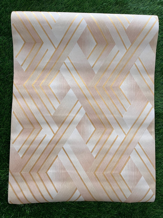 White Tile Design with Golden  Pattern Design  Not Self Adhesive 53 Cm X 1000 Cm for PVC Vinyl Coated for Wall Bedroom Living Room Latest Stylish for Home Decoration ( 57 Sqft Roll) (IN-05)
