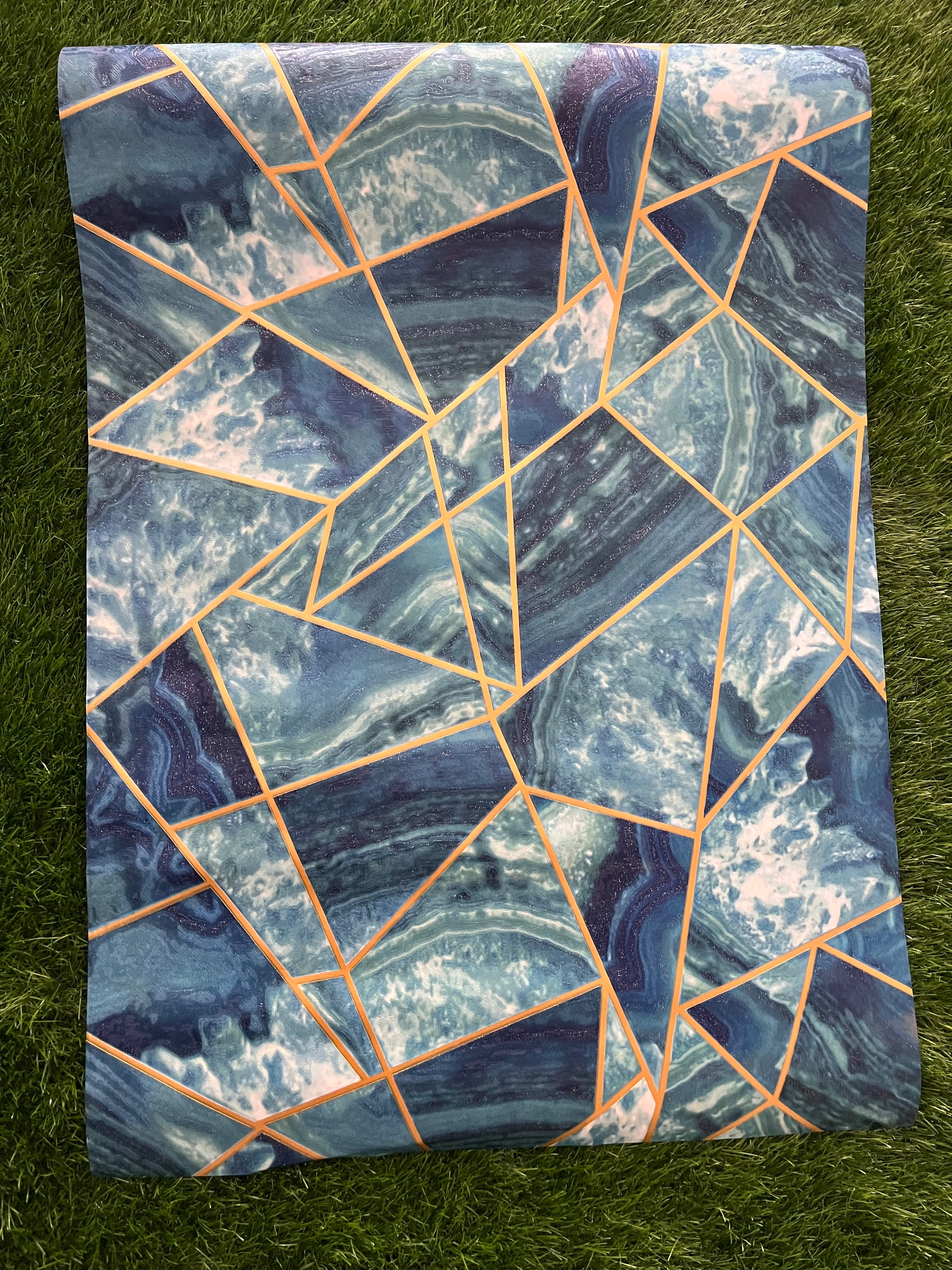 Green Marble  Design with Golden  Pattern Design  Not Self Adhesive 53 Cm X 1000 Cm for PVC Vinyl Coated for Wall Bedroom Living Room Latest Stylish for Home Decoration ( 57 Sqft Roll) (IN-08)