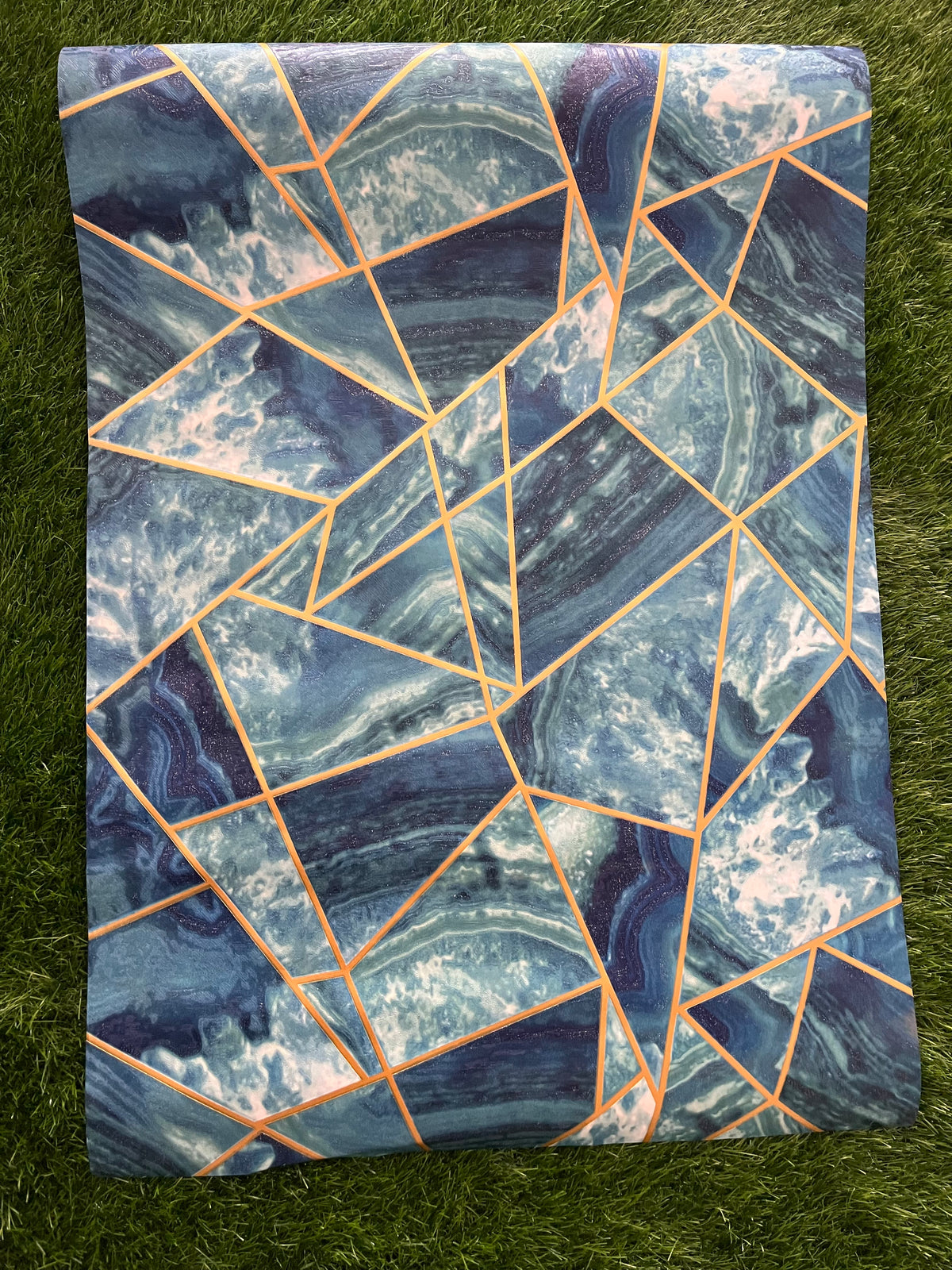 Green Marble  Design with Golden  Pattern Design  Not Self Adhesive 53 Cm X 1000 Cm for PVC Vinyl Coated for Wall Bedroom Living Room Latest Stylish for Home Decoration ( 57 Sqft Roll) (IN-08)