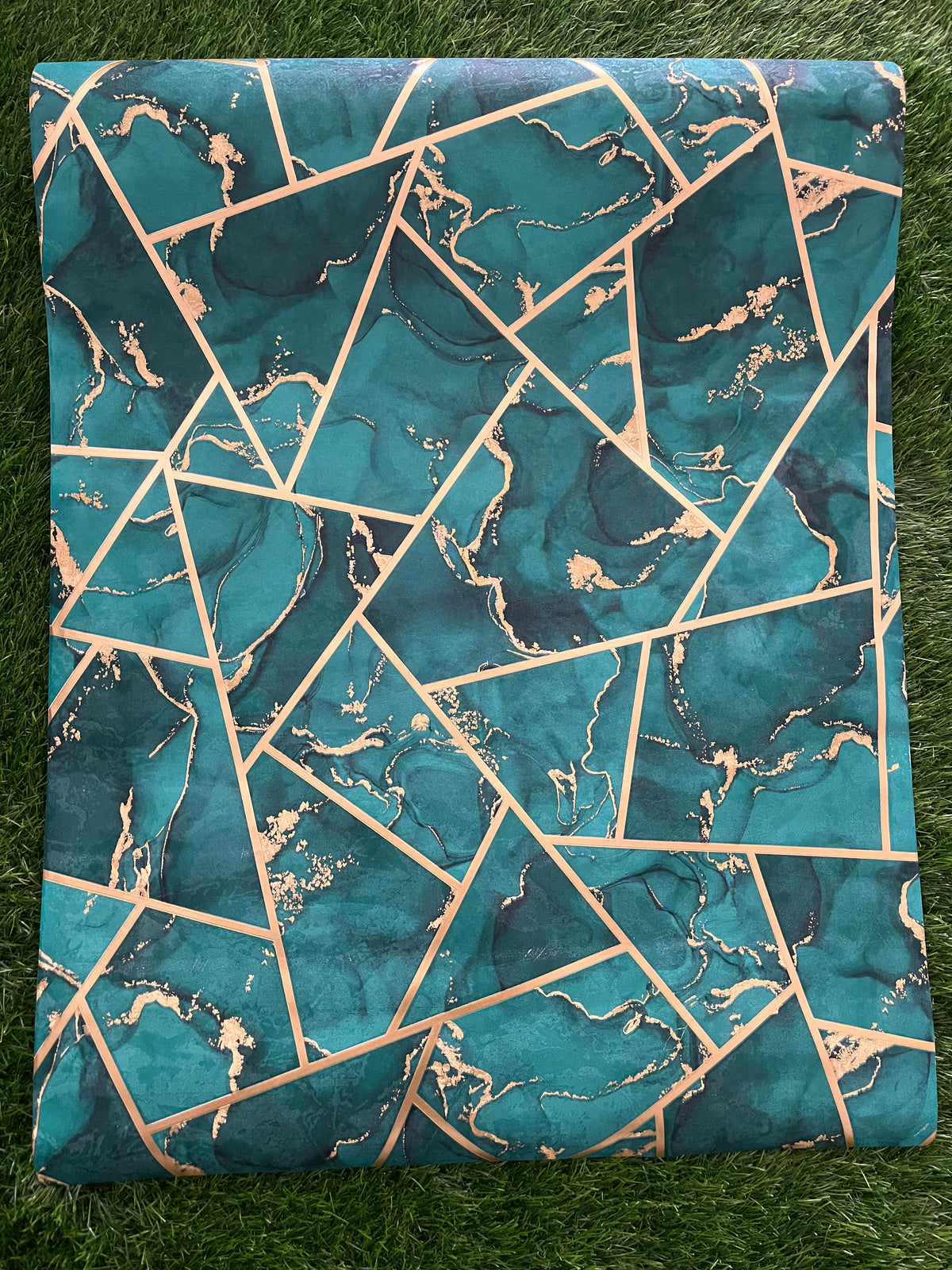 Green Marble Design with Golden Pattern Design  Not Self Adhesive 53 Cm X 1000 Cm for PVC Vinyl Coated for Wall Bedroom Living Room Latest Stylish for Home Decoration ( 57 Sqft Roll) (IN-10)