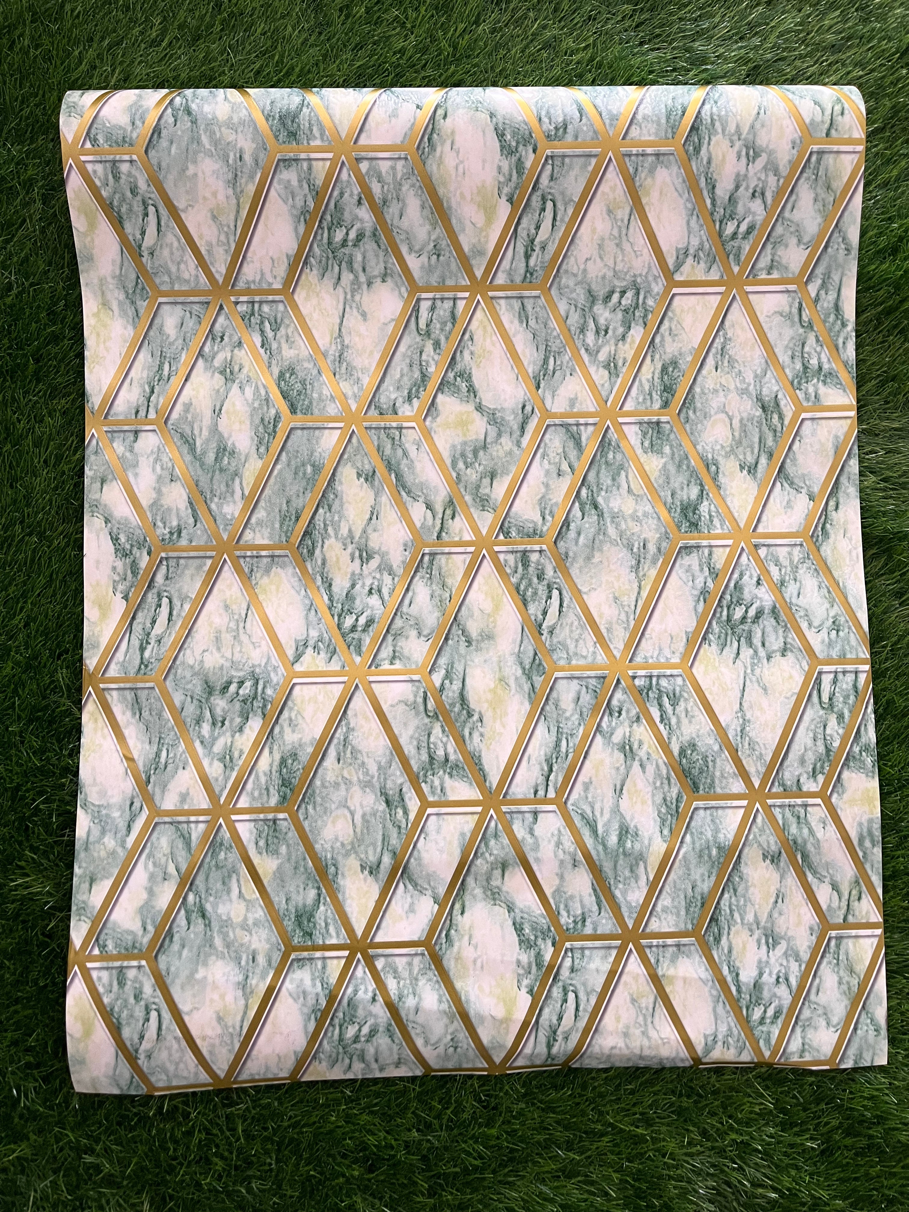 Off White  Marble Design with Golden Pattern Design Not Self Adhesive 53 Cm X 1000 Cm for PVC Vinyl Coated for Wall Bedroom Living Room Latest Stylish for Home Decoration ( 57 Sqft Roll) (IN-11)