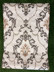 White Floral Design With Brown Pattern Design Not Self Adhesive 53 Cm X 1000 Cm for PVC Vinyl Coated for Wall Bedroom Living Room Latest Stylish for Home Decoration ( 57 Sqft Roll) (IN-23)