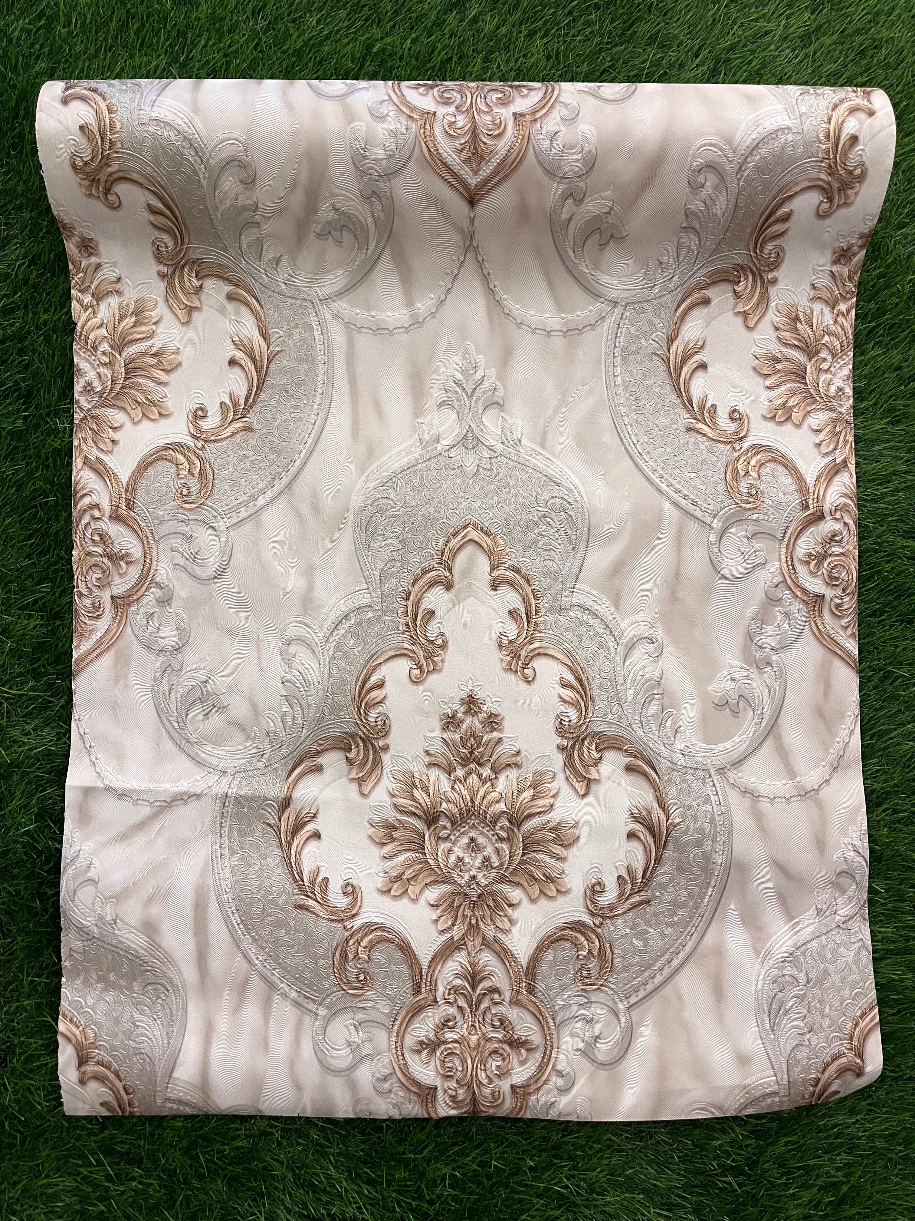 Brown Floral Pattern Design Not Self Adhesive 53 Cm X 1000 Cm for PVC Vinyl Coated for Wall Bedroom Living Room Latest Stylish for Home Decoration ( 57 Sqft Roll) (IN-29)