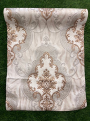 Brown Floral Pattern Design Not Self Adhesive 53 Cm X 1000 Cm for PVC Vinyl Coated for Wall Bedroom Living Room Latest Stylish for Home Decoration ( 57 Sqft Roll) (IN-29)