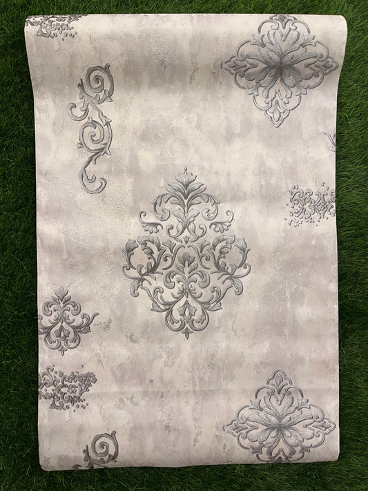 White Marble Design With Gray Floral Pattern Design Not Self Adhesive 53 Cm X 1000 Cm for PVC Vinyl Coated for Wall Bedroom Living Room Latest Stylish for Home Decoration ( 57 Sqft Roll) (IN-49)