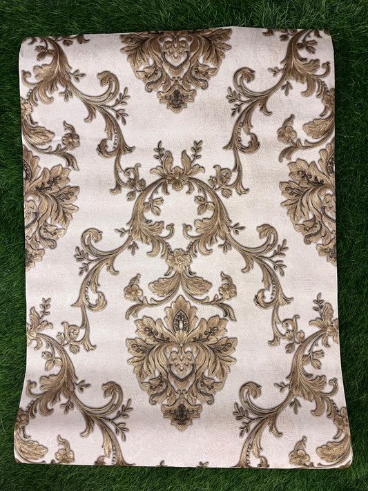 Brown Floral Pattern Design Not Self Adhesive 53 Cm X 1000 Cm for PVC Vinyl Coated for Wall Bedroom Living Room Latest Stylish for Home Decoration ( 57 Sqft Roll) (IN-51)