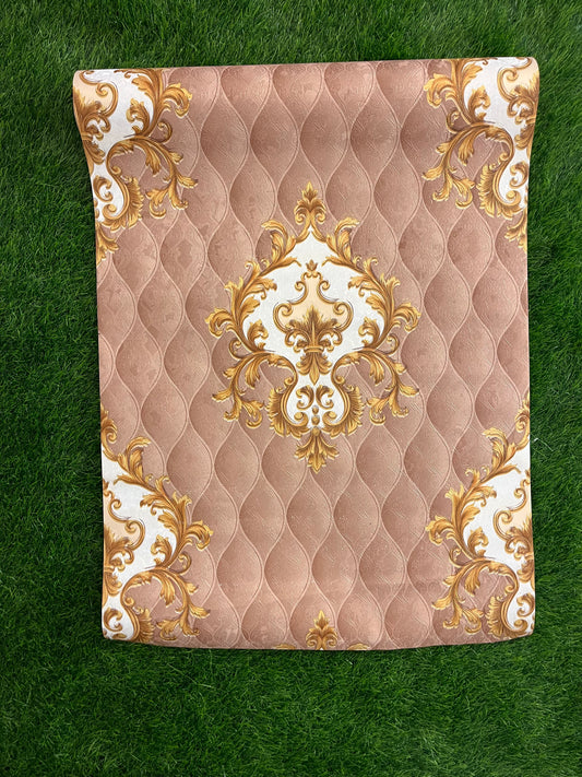 Brown 3D  Pattern  Not Self Adhesive 53 Cm X 1000 Cm for PVC Vinyl Coated for Wall Bedroom Living Room Latest Stylish for Home Decoration ( 57 Sqft Roll) (IN-52)