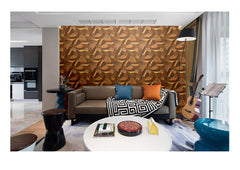 Infidecor 3d Wall Paper for Wall Decor - 3D Wall Sticker for Bedroom - Self Adhesive - Peel & Stick - Wallpaper for Walls (45cm x 500cm,Brown & Yellow, 1, Wallpaper Roll)