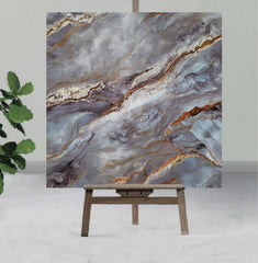 Galaxy Blue UV Coated Real Marble Tile Designed wall Stickers, Self Adhesive And Washable Wall Stickers For Wall Decoration (60 CM x 60 CM) ( Set Of 05 )(MS-28)