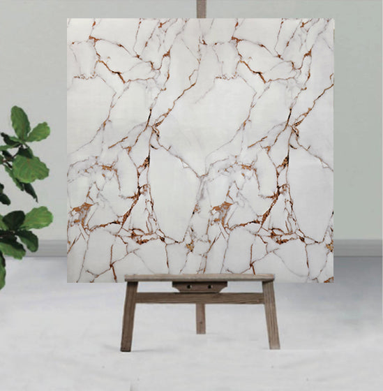 white UV Coated Real Marble Tile Designed with Gray and Marun Color wall Stickers, Self Adhesive And Washable Wall Stickers For Wall Decoration (60 CM x 60 CM) ( Set Of 05 )(MS-34)